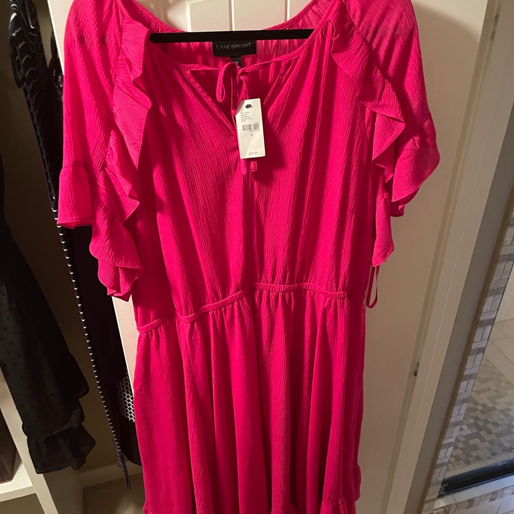 Lane Bryant dress, size 20; hot pink; new with tags!